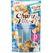 Лакомство за капризни котки Churu Cat Treats Bites Chicken Recipe wraps Tuna with Scallop Pill Assist хапки с мус от риба тон и дълбоководни океански миди; №1 в света мокро лакомство за котки